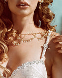 wedding shoulder jewellery - gold crystal drapes - Diva by Kezani